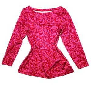 Vineyard Vines Sankaty Boatneck Tee Pink Floral Women's Size XS